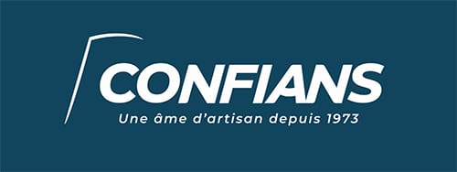 Logo Confians sur fond bleu